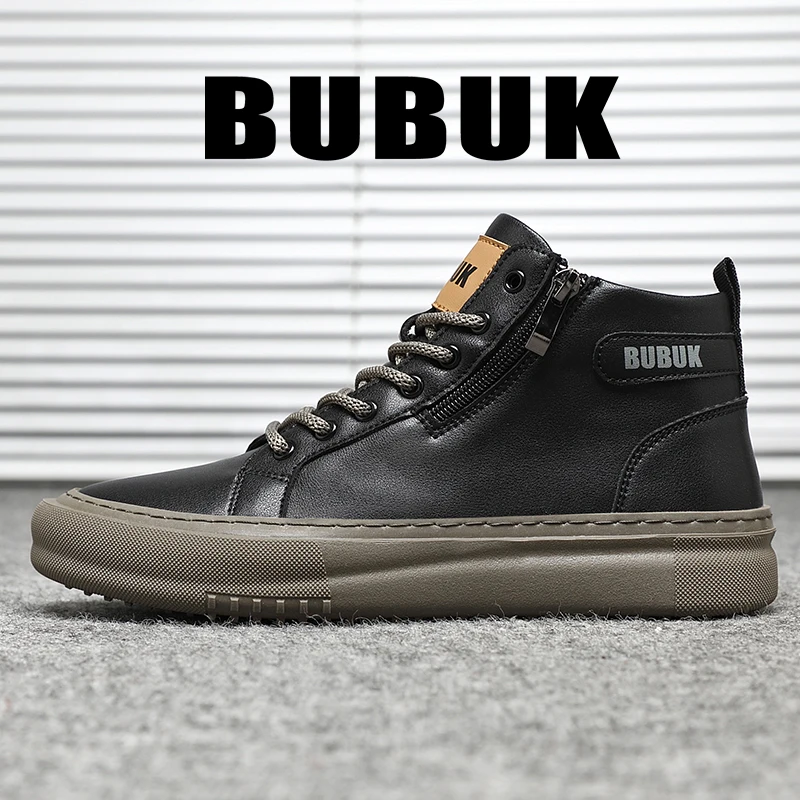 Bubuk Men's Fashion Outdoor Shoes, Trendy and Comfortable Mid-Top Design Ankle Boots, Suitable for Outdoor Hiking and Mountaineering, Men's Shoes for Business Casual and Work