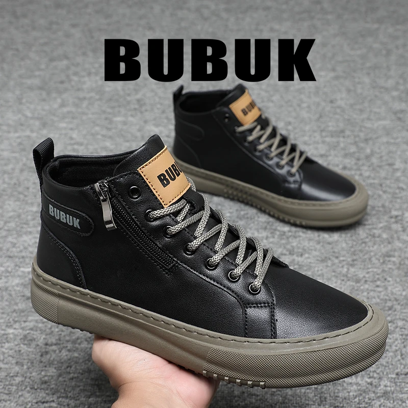 Bubuk Men's Fashion Outdoor Shoes, Trendy and Comfortable Mid-Top Design Ankle Boots, Suitable for Outdoor Hiking and Mountaineering, Men's Shoes for Business Casual and Work