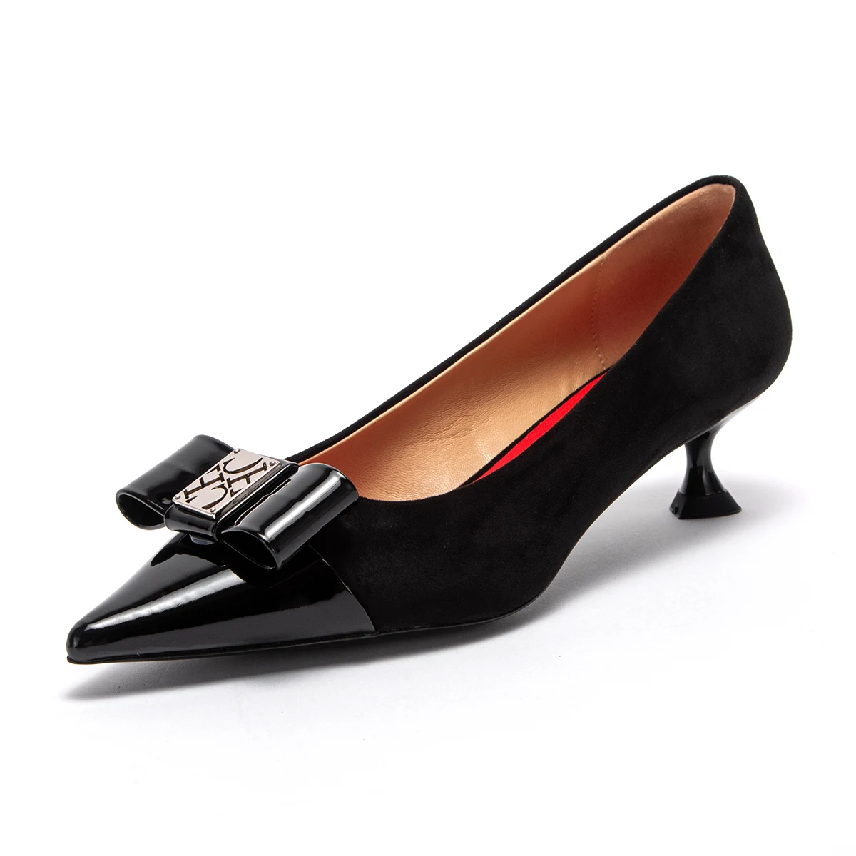 CHCH Women's Business High Heels New Black Simple and Comfortable Low Heel Pointed Women's Shoes 5cm