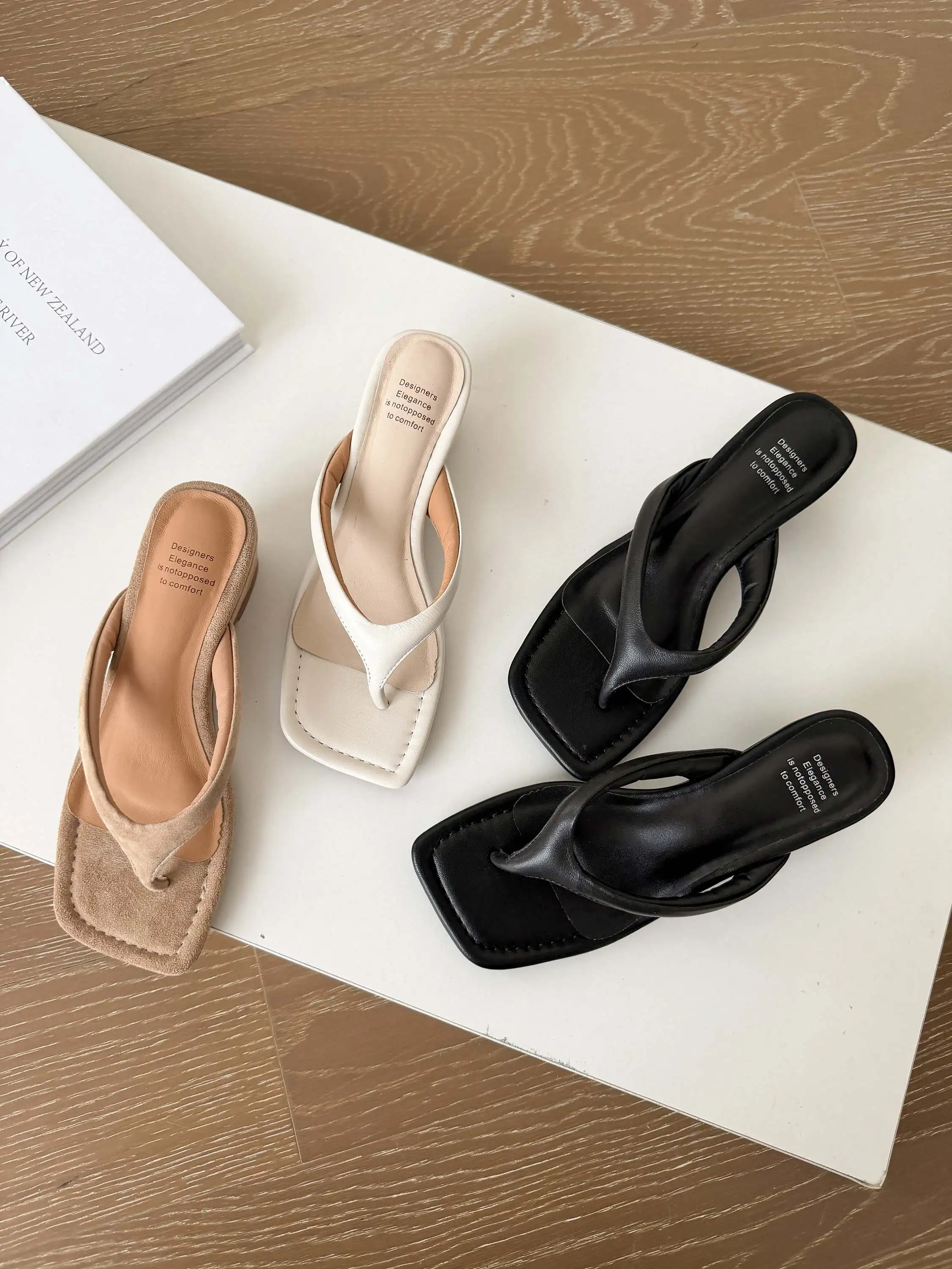 Krazing Pot Genuine Leather Mules Flip Flops Slingback Summer Shoes Concise Design Wedges Casual Fashion Women Outside Slippers