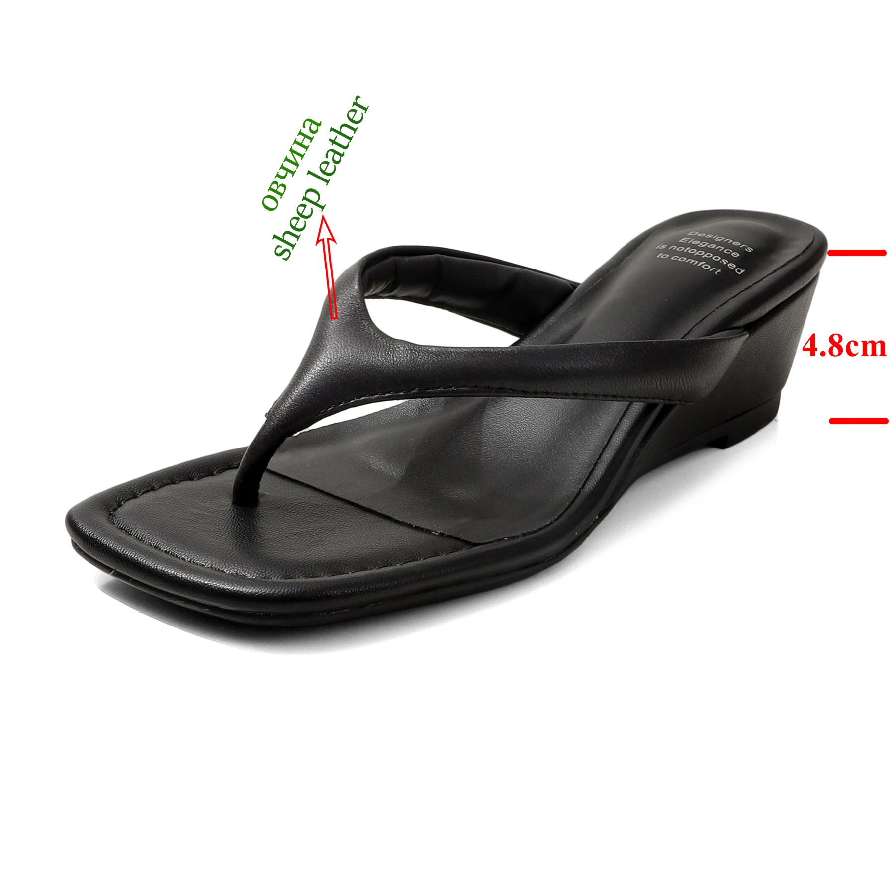 Krazing Pot Genuine Leather Mules Flip Flops Slingback Summer Shoes Concise Design Wedges Casual Fashion Women Outside Slippers