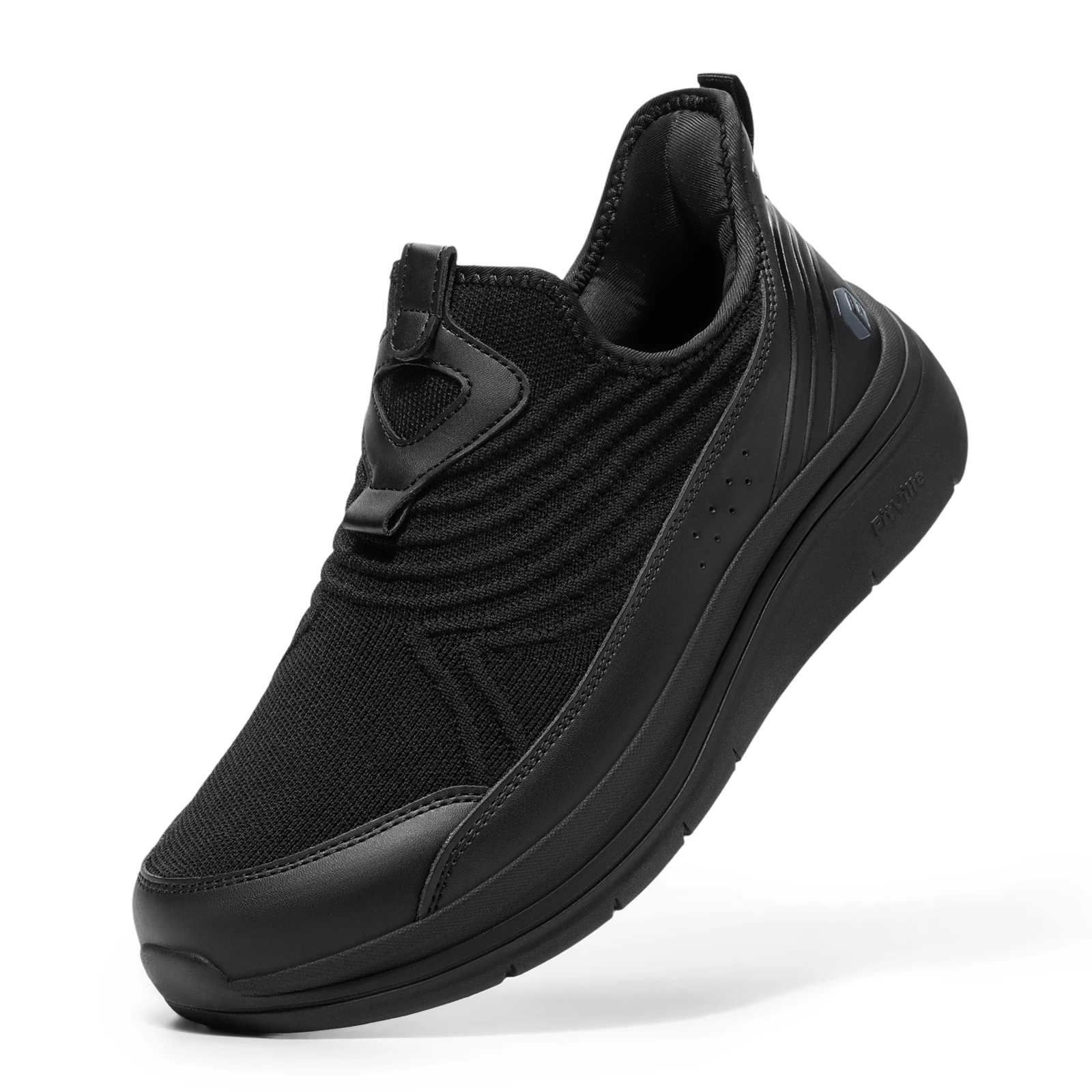 FitVille Men's Soes Extra Wide Slip-On Walking Shoes for Men Orthopedic Casual Sneakers with Arch Support for Plantar Fasciitis