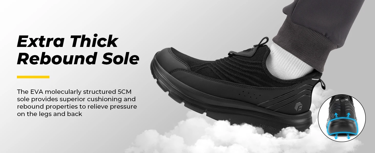 FitVille Men's Soes Extra Wide Slip-On Walking Shoes for Men Orthopedic Casual Sneakers with Arch Support for Plantar Fasciitis