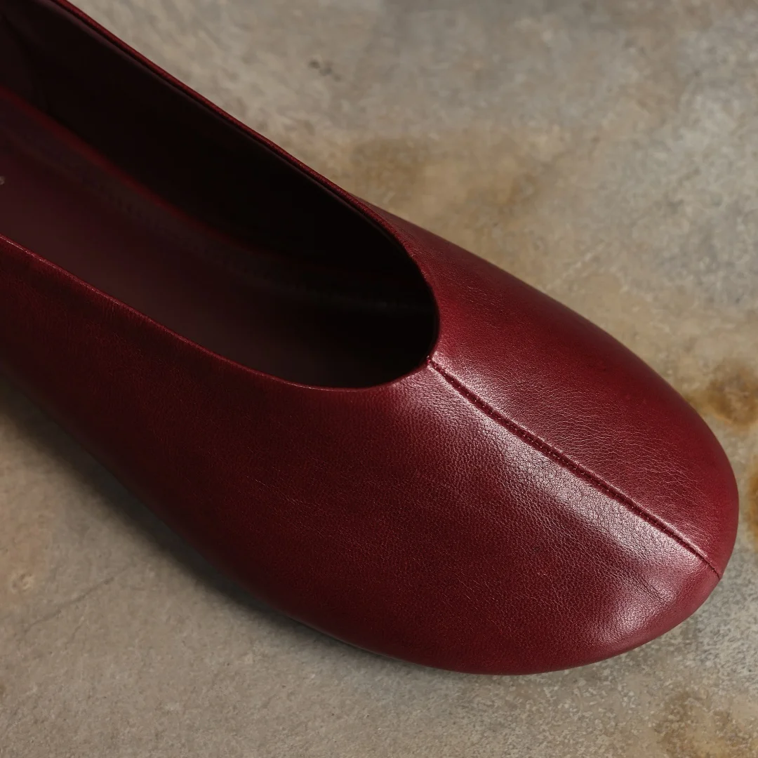 danxuefei plus size 34-42 women's sheepskin round toe slip-on ballet flats high quality soft comfort casual female ballerians
