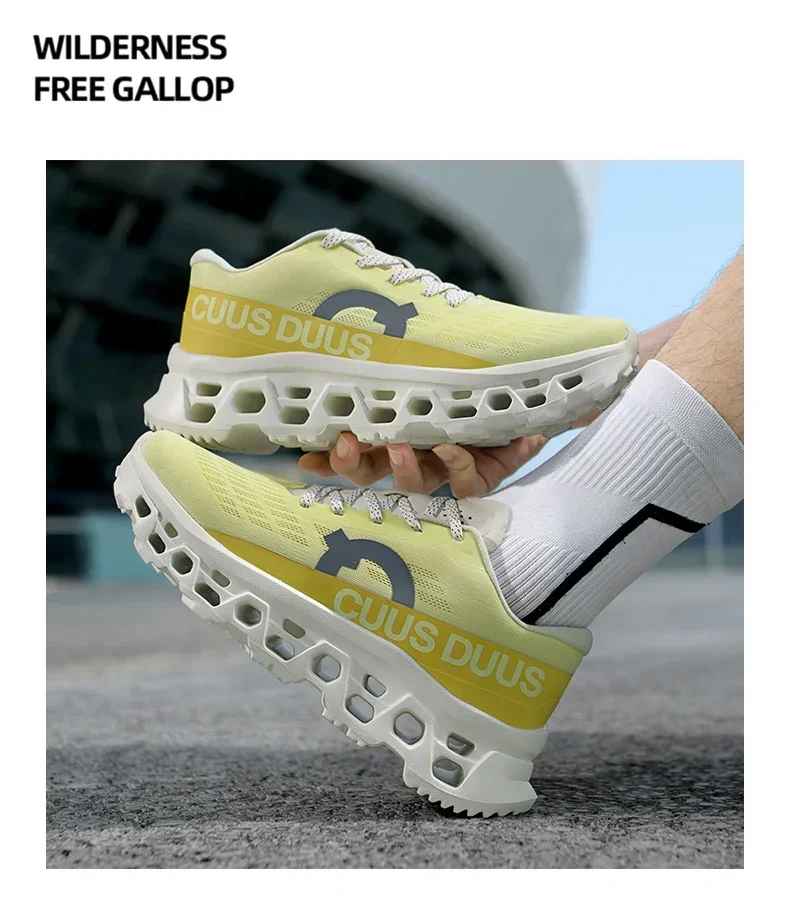 2026Male Cushioning Sneakers NonSlip Casual Sports Shoes Lightweight Men's Walking Running Shoes Hhollow Design Large Size 39-45