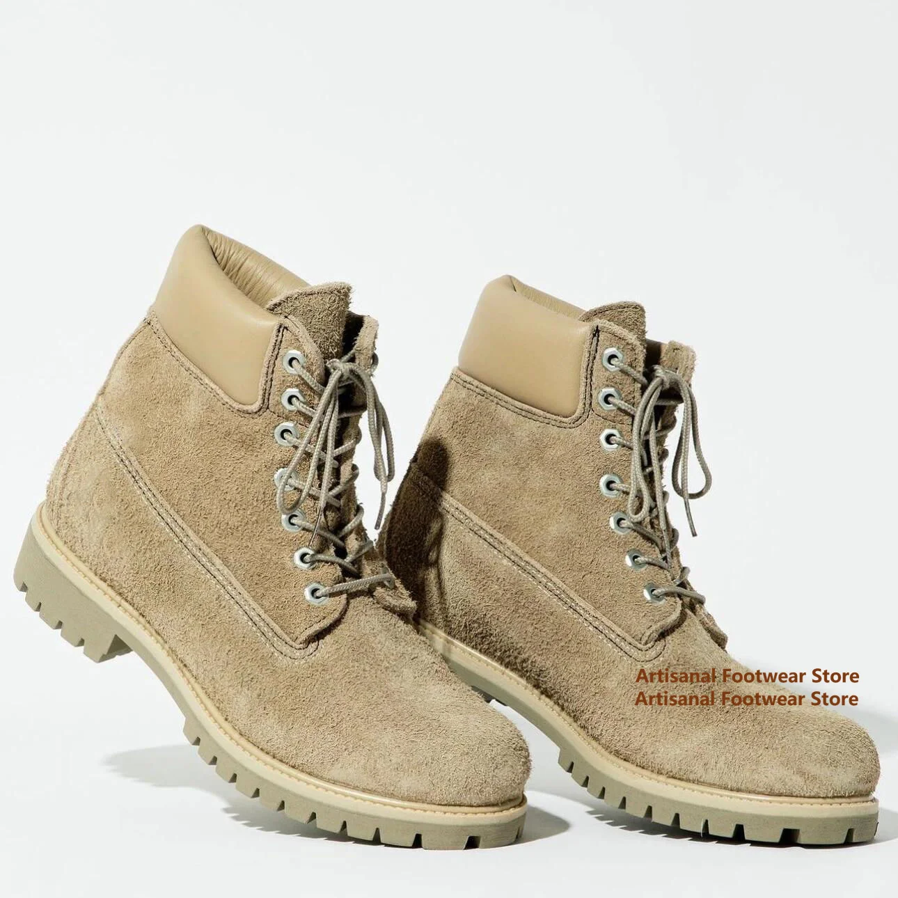 High-Top Big Toe Motorcycle Boots Men's Boots Lace-Up Trendy Outdoor Hiking Boots Designer Handmade Height Increased Men Boots