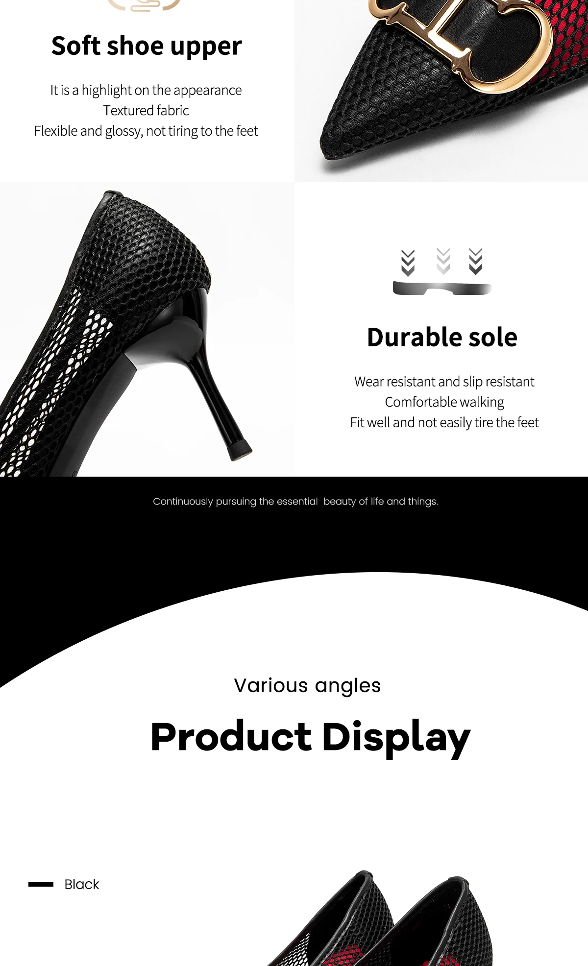 C-H High Heels Red 2026 Spring New Hollow Business Women's Shoes 7cm Red Evening Shoes net