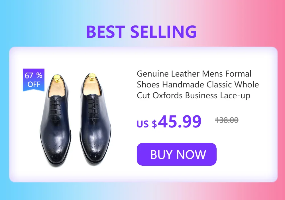 Men's Real Leather Oxford Shoes Classic Wing Tip Toe Lace-Up Handmade Comfortable Casual Sneakers for Business Office