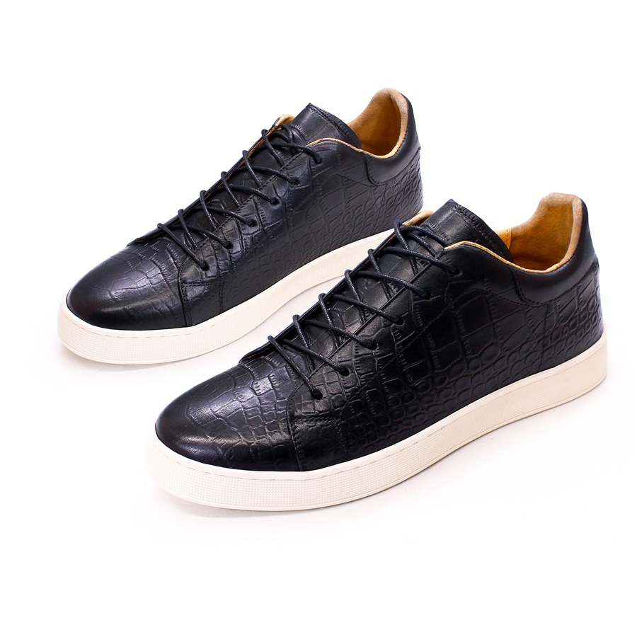 Men's Leather Shoes Casual Comfort Flat Shoes Lace Up Fish Pattern Handmade Shoes Dating Office Fashion Banquet Men's Shoes