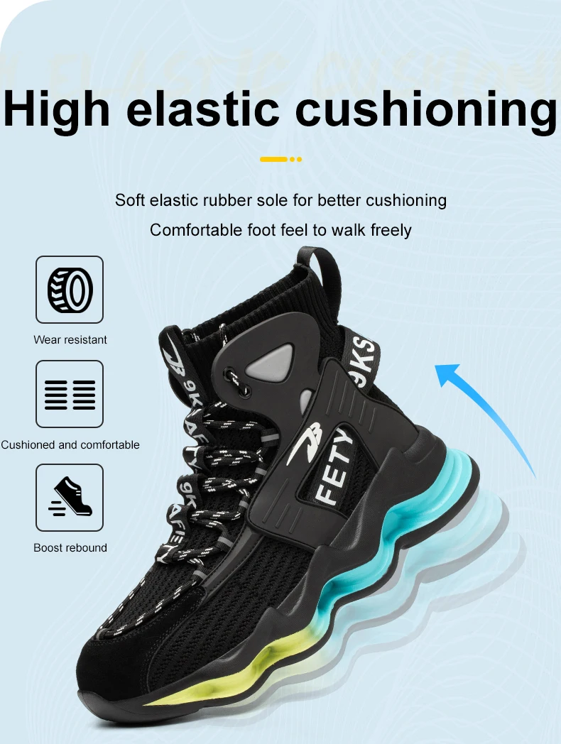 Fashion Work Boots Men Designer New Safety Shoes Men European Standard Steel Toe Shoes Anti-smash Anti-stab Indestructible Shoes