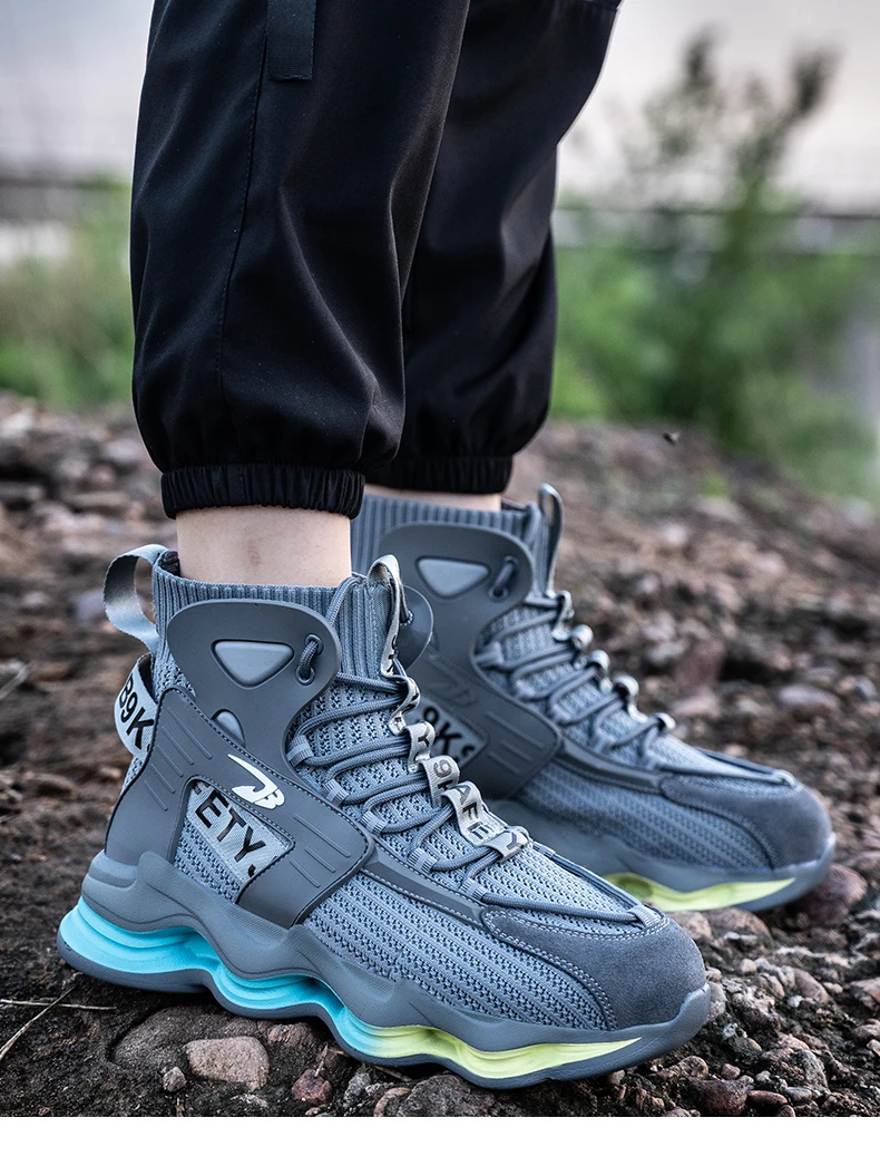Fashion Work Boots Men Designer New Safety Shoes Men European Standard Steel Toe Shoes Anti-smash Anti-stab Indestructible Shoes