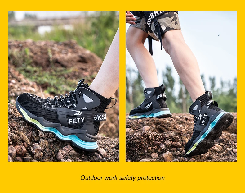 Fashion Work Boots Men Designer New Safety Shoes Men European Standard Steel Toe Shoes Anti-smash Anti-stab Indestructible Shoes