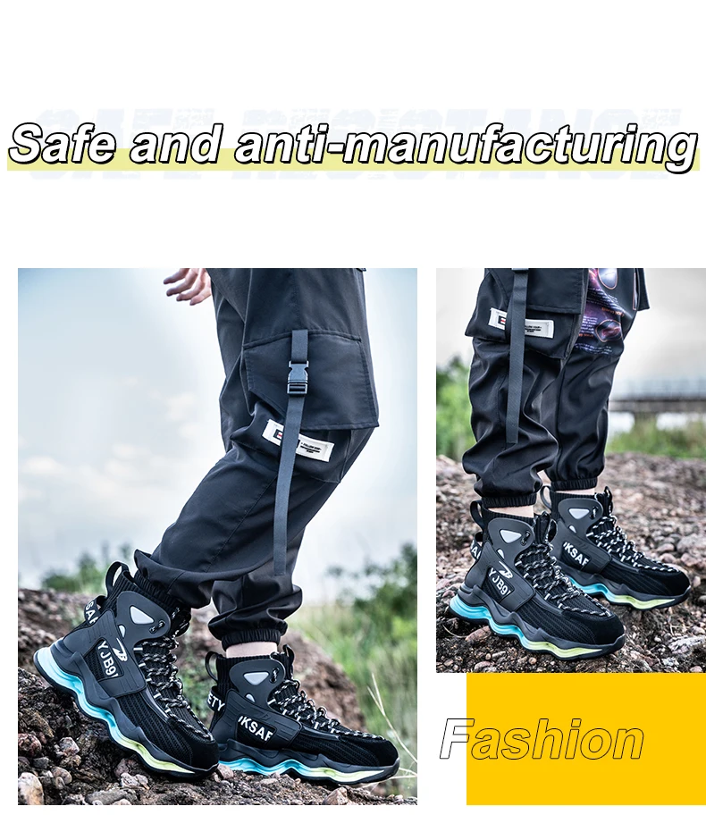 Fashion Work Boots Men Designer New Safety Shoes Men European Standard Steel Toe Shoes Anti-smash Anti-stab Indestructible Shoes