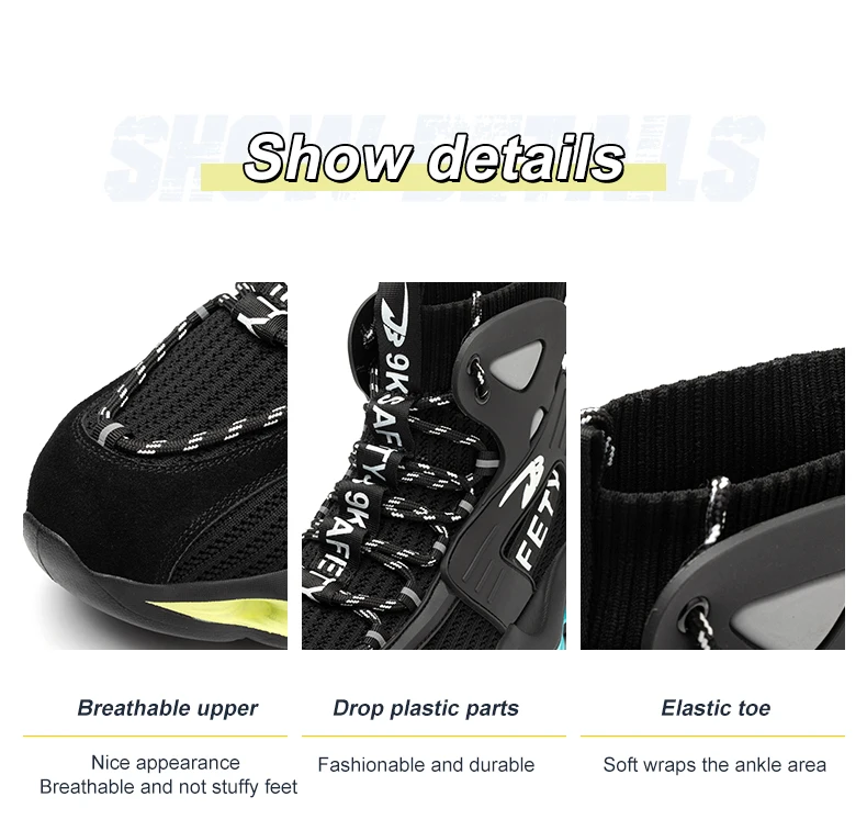Fashion Work Boots Men Designer New Safety Shoes Men European Standard Steel Toe Shoes Anti-smash Anti-stab Indestructible Shoes