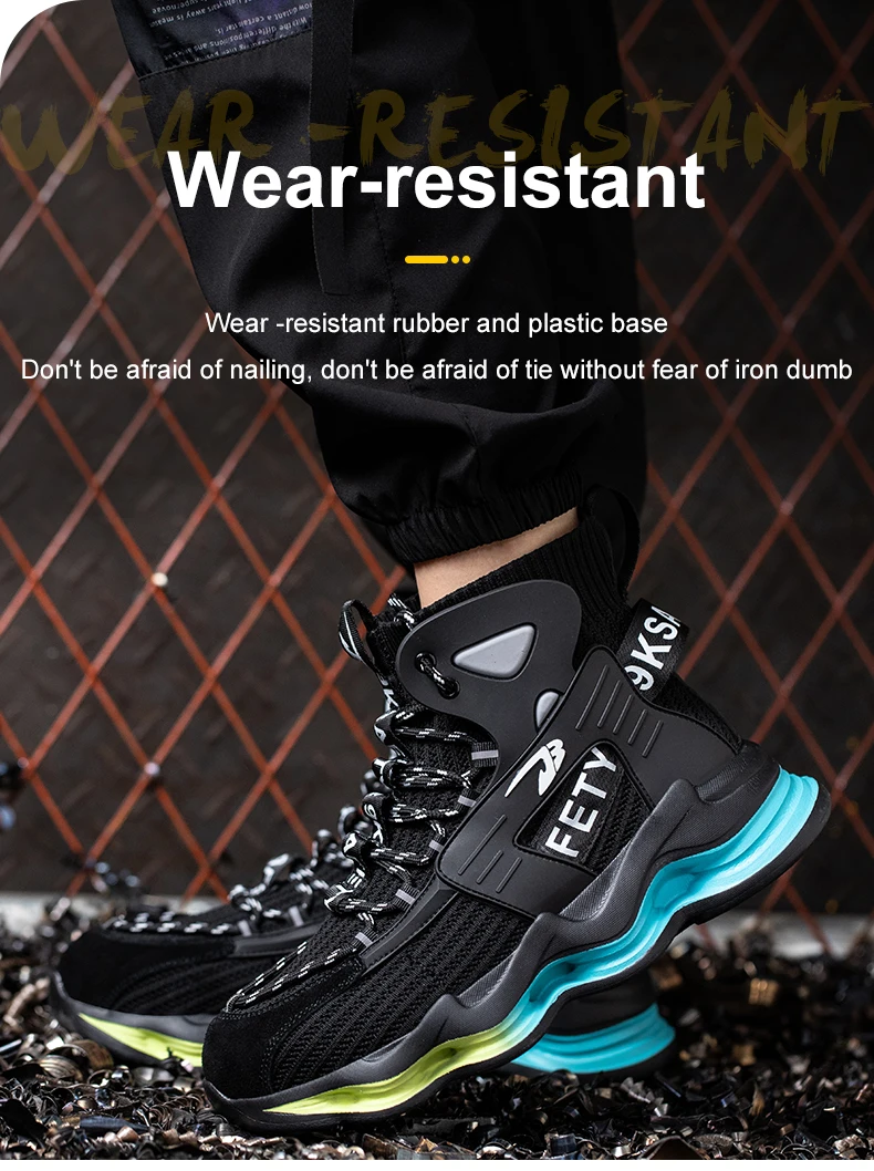 Fashion Work Boots Men Designer New Safety Shoes Men European Standard Steel Toe Shoes Anti-smash Anti-stab Indestructible Shoes