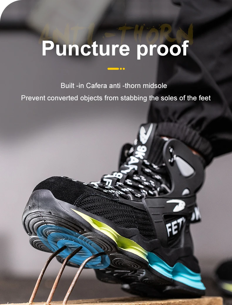 Fashion Work Boots Men Designer New Safety Shoes Men European Standard Steel Toe Shoes Anti-smash Anti-stab Indestructible Shoes