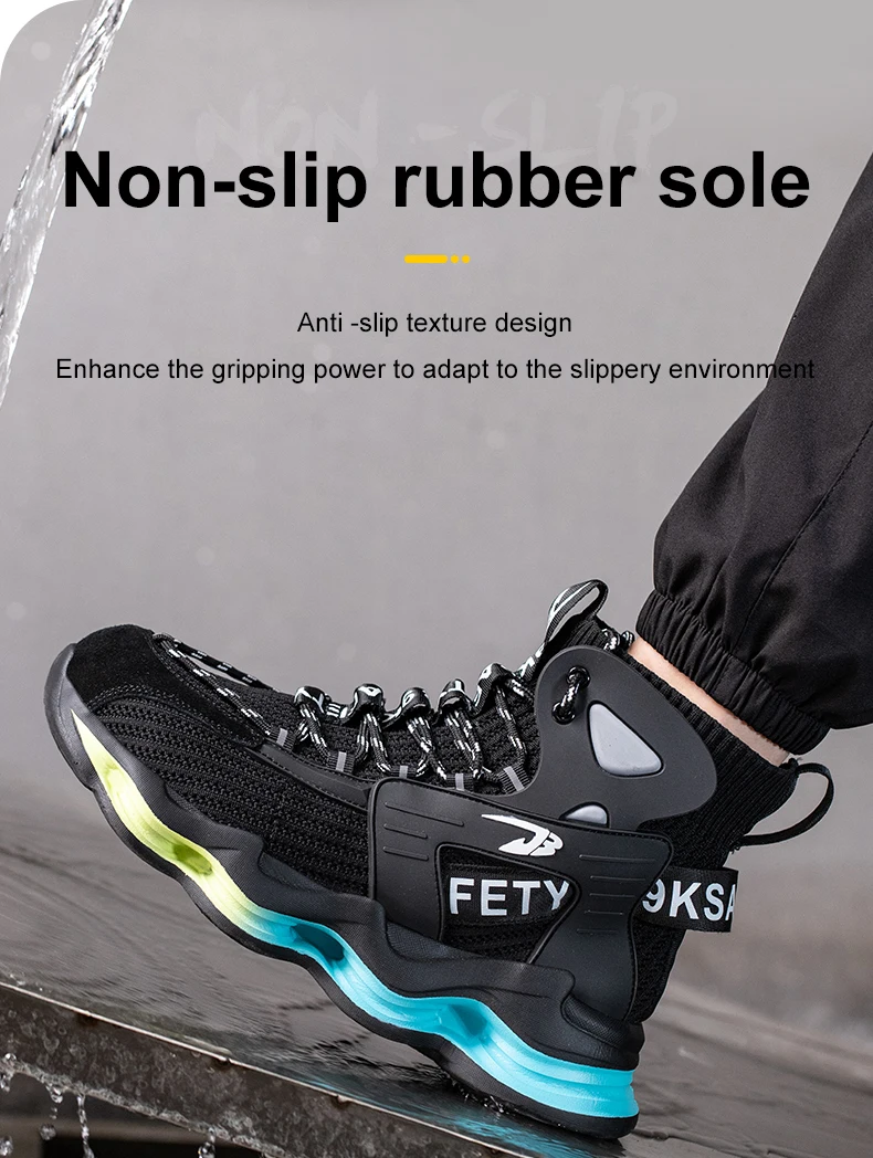 Fashion Work Boots Men Designer New Safety Shoes Men European Standard Steel Toe Shoes Anti-smash Anti-stab Indestructible Shoes