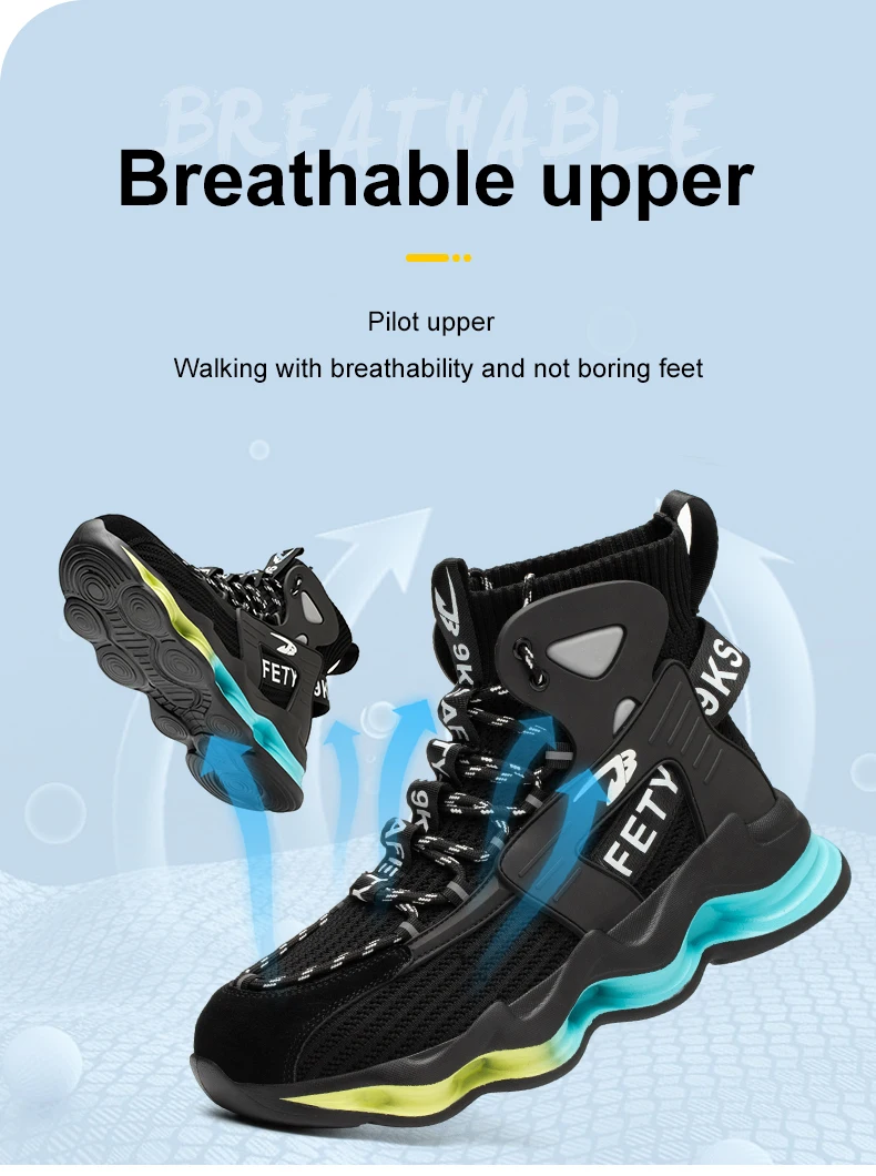 Fashion Work Boots Men Designer New Safety Shoes Men European Standard Steel Toe Shoes Anti-smash Anti-stab Indestructible Shoes