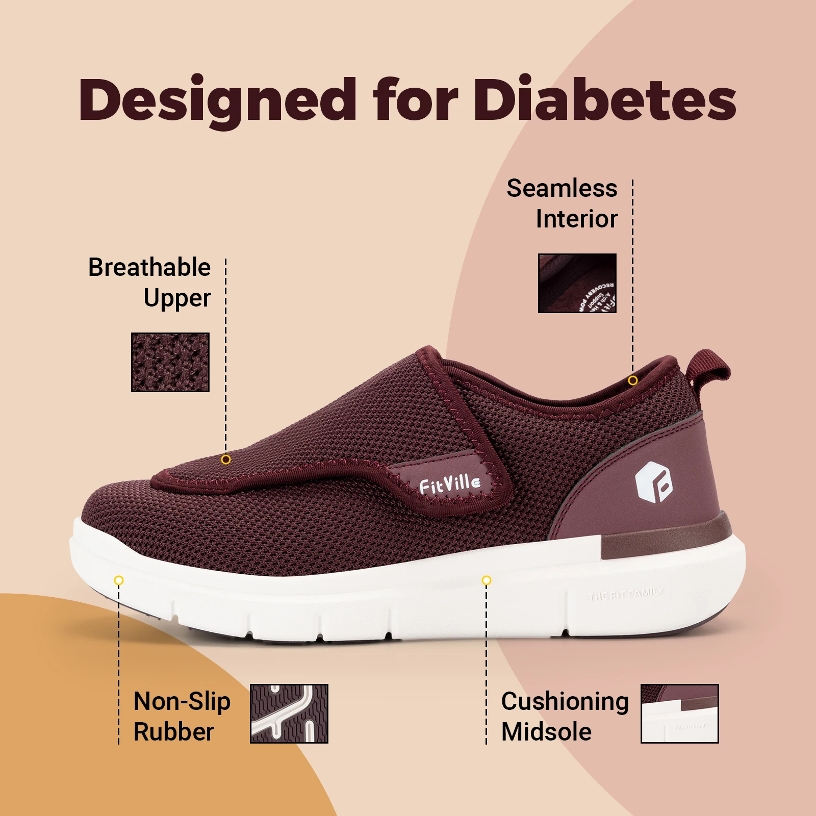 FitVille Women'S Extra Wide Diabetic Orthopedic Adjustable Walking Shoes, Elderly Footwear For Wide Feet, Swollen Feet & Foot Pain Relief