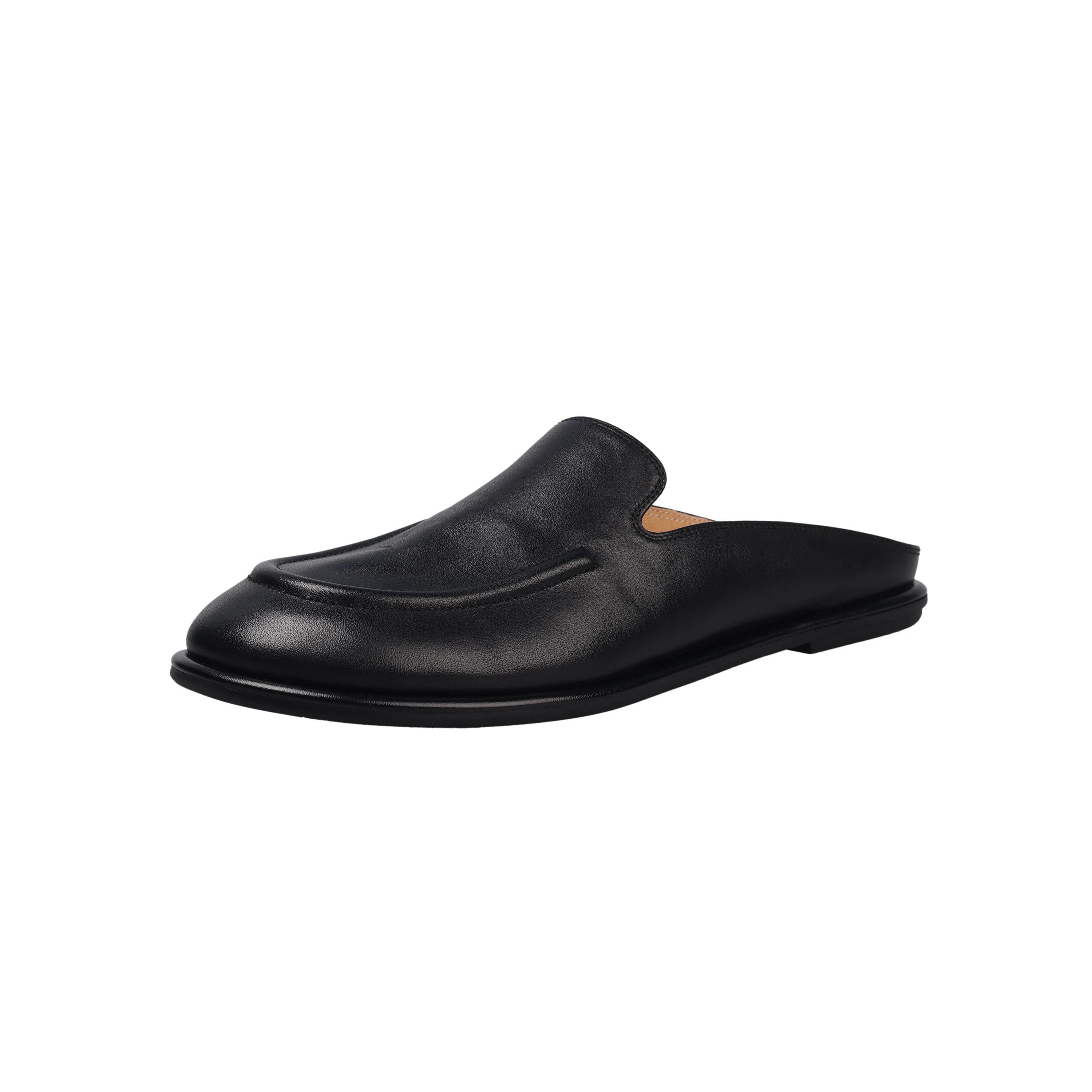 Dilalula 2026 Genuine Cow Leather women's Mules Round Toe Flat Heel Covered Toe Slippers Female Casual Slides Vacation Shoes