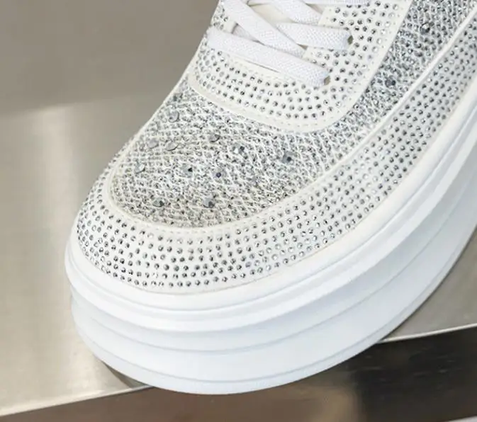 9cm Air Mesh Micrifiber Synthetic Leather Summer Chunky Sneakers Breathable Platform Wedge Women Vulcanize Hollow Shoes