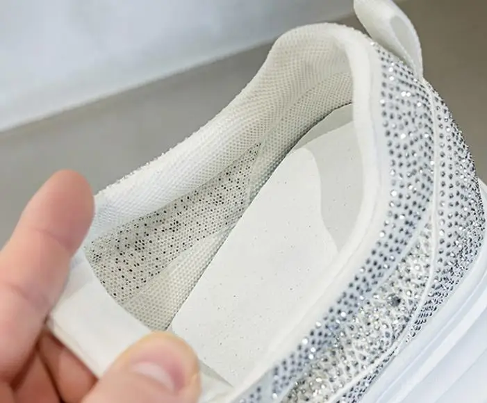 9cm Air Mesh Micrifiber Synthetic Leather Summer Chunky Sneakers Breathable Platform Wedge Women Vulcanize Hollow Shoes