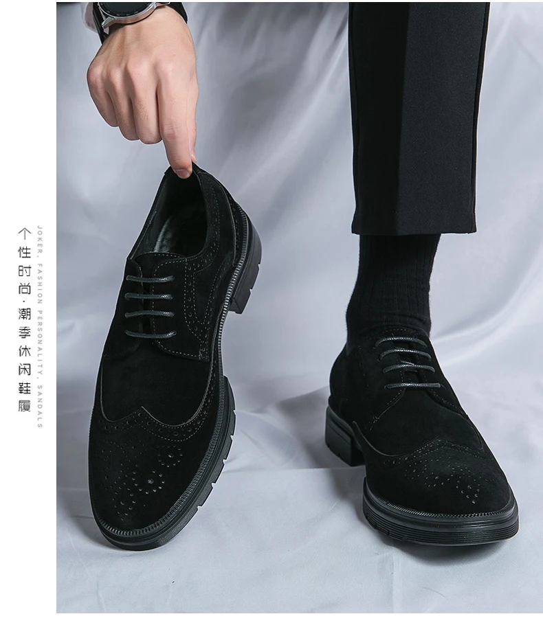Classic Brogue Casual Business Shoes Men Trend Party Office Social Leather Shoes For Men High Quality Men's Dress Shoes