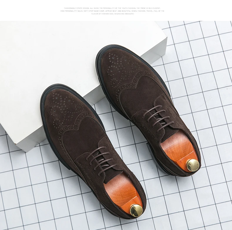 Classic Brogue Casual Business Shoes Men Trend Party Office Social Leather Shoes For Men High Quality Men's Dress Shoes