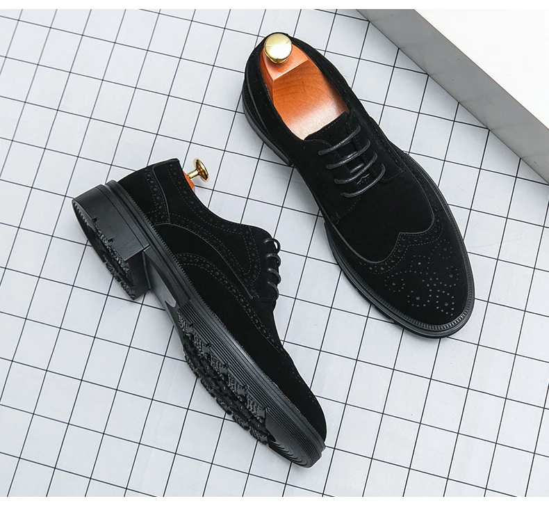 Classic Brogue Casual Business Shoes Men Trend Party Office Social Leather Shoes For Men High Quality Men's Dress Shoes