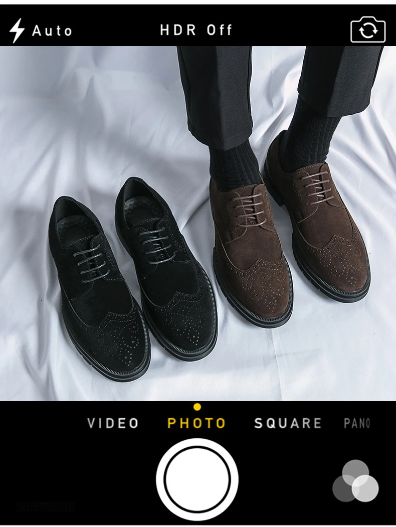 Classic Brogue Casual Business Shoes Men Trend Party Office Social Leather Shoes For Men High Quality Men's Dress Shoes