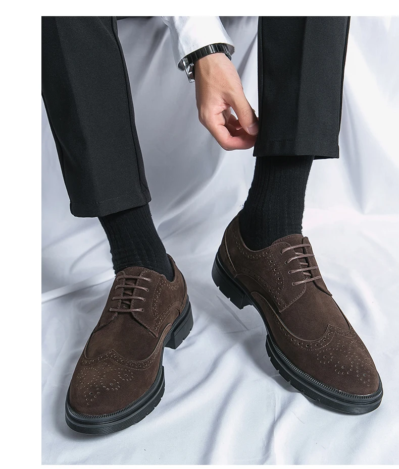 Classic Brogue Casual Business Shoes Men Trend Party Office Social Leather Shoes For Men High Quality Men's Dress Shoes