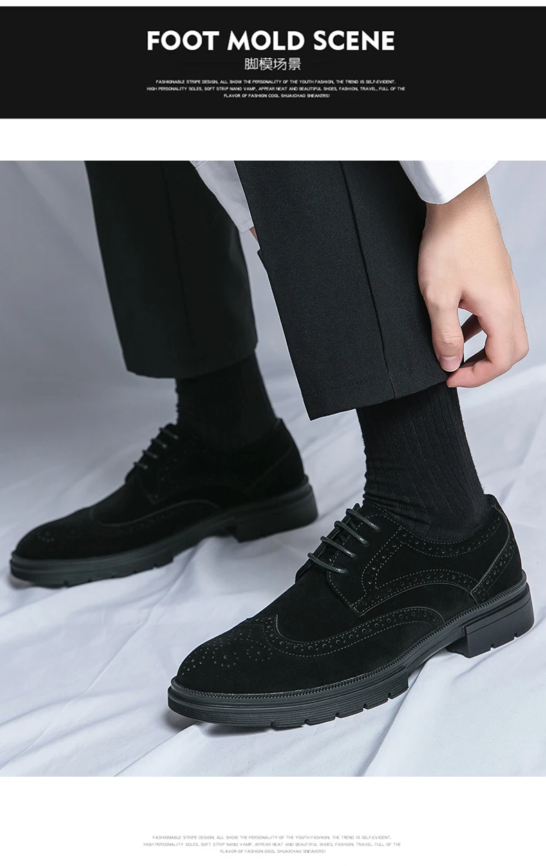 Classic Brogue Casual Business Shoes Men Trend Party Office Social Leather Shoes For Men High Quality Men's Dress Shoes