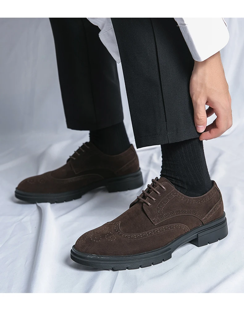 Classic Brogue Casual Business Shoes Men Trend Party Office Social Leather Shoes For Men High Quality Men's Dress Shoes