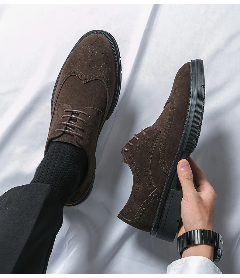 Classic Brogue Casual Business Shoes Men Trend Party Office Social Leather Shoes For Men High Quality Men's Dress Shoes