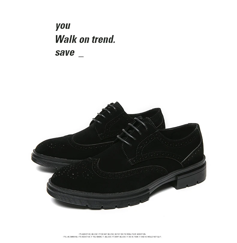 Classic Brogue Casual Business Shoes Men Trend Party Office Social Leather Shoes For Men High Quality Men's Dress Shoes