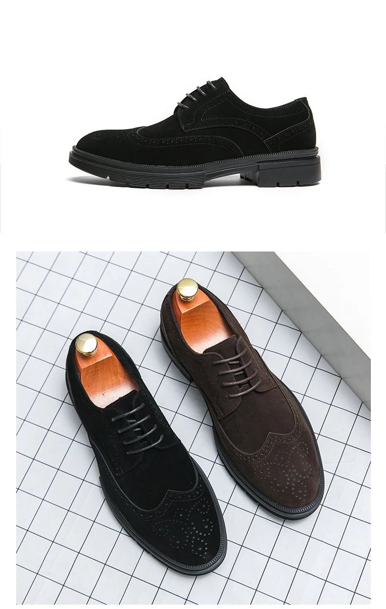 Classic Brogue Casual Business Shoes Men Trend Party Office Social Leather Shoes For Men High Quality Men's Dress Shoes
