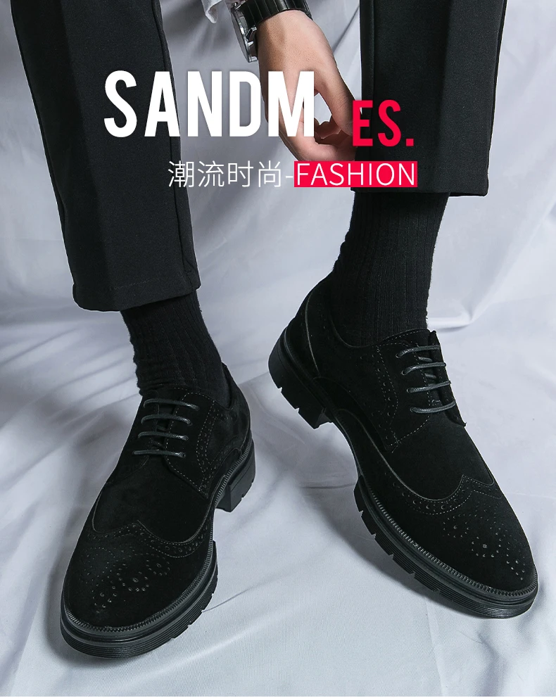 Classic Brogue Casual Business Shoes Men Trend Party Office Social Leather Shoes For Men High Quality Men's Dress Shoes