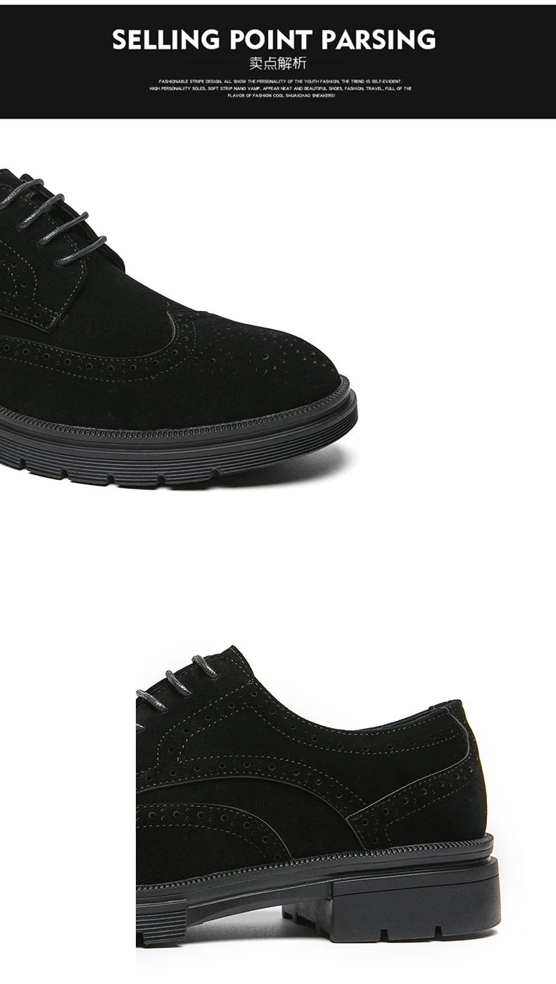 Classic Brogue Casual Business Shoes Men Trend Party Office Social Leather Shoes For Men High Quality Men's Dress Shoes