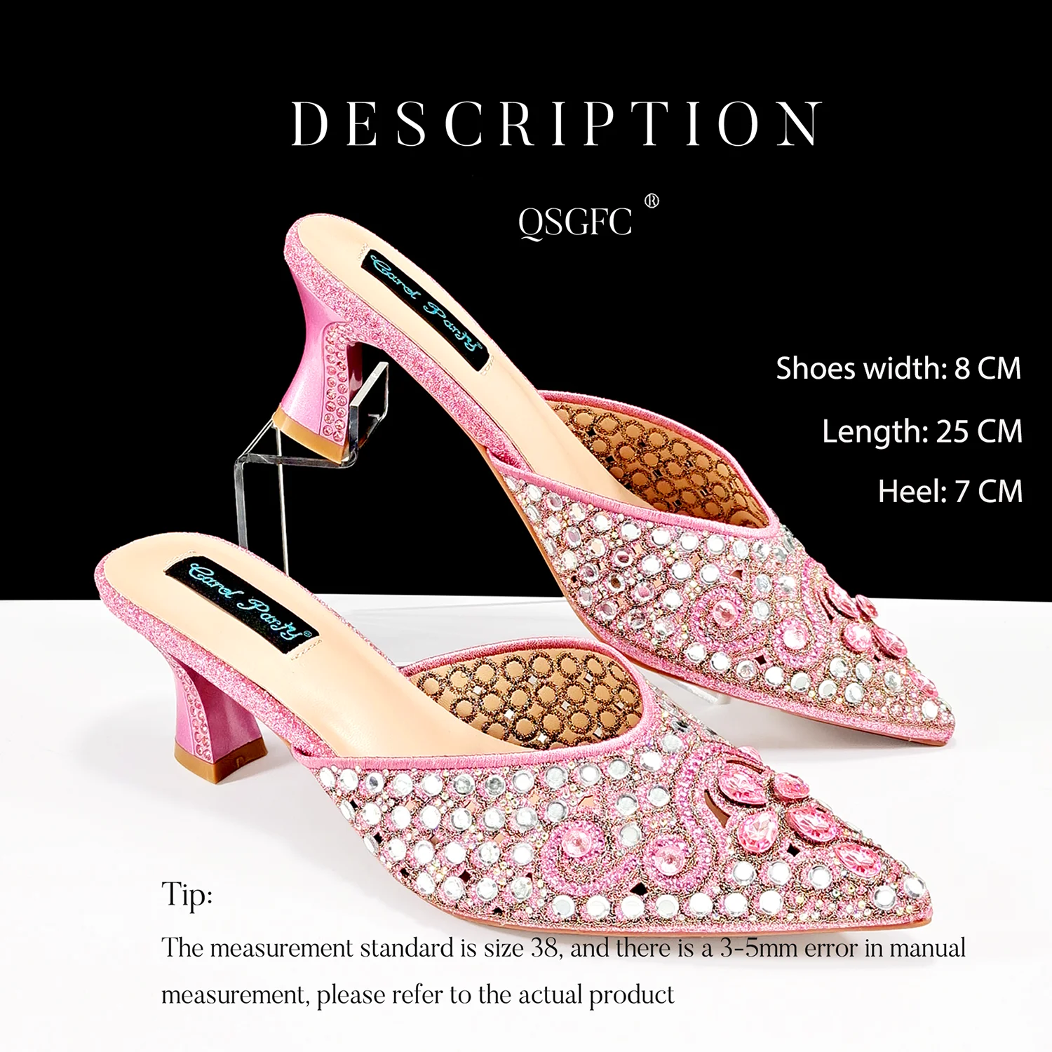 QUEENA YAN Luxury Pink Rhinestone Party Shoes and Clutch for Women- Elegant Crystal Heels with Matching Evening Bag