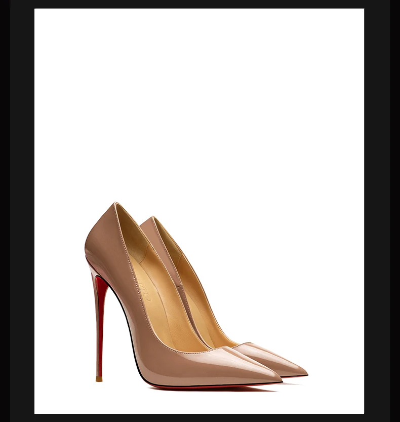 Woman Shoes 2025 Luxury Brand Red Sole Pumps Red Bottom Pointed Toe Designer High Heels Party Elegant Fashion Ladies Shoes 12cm