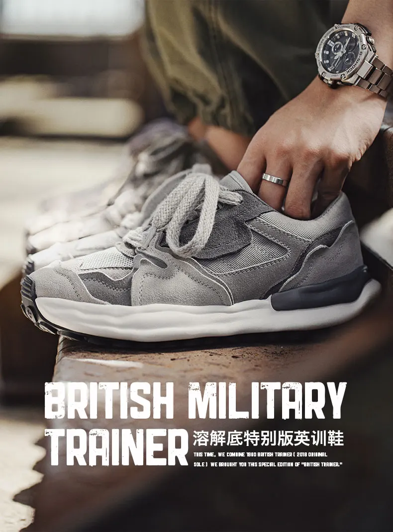 Maden Dissolve British Training Shoes Casual Breathable Sporty Sneakers Retro Thick-Sole Shoes Men's and Woman's Running Shoes