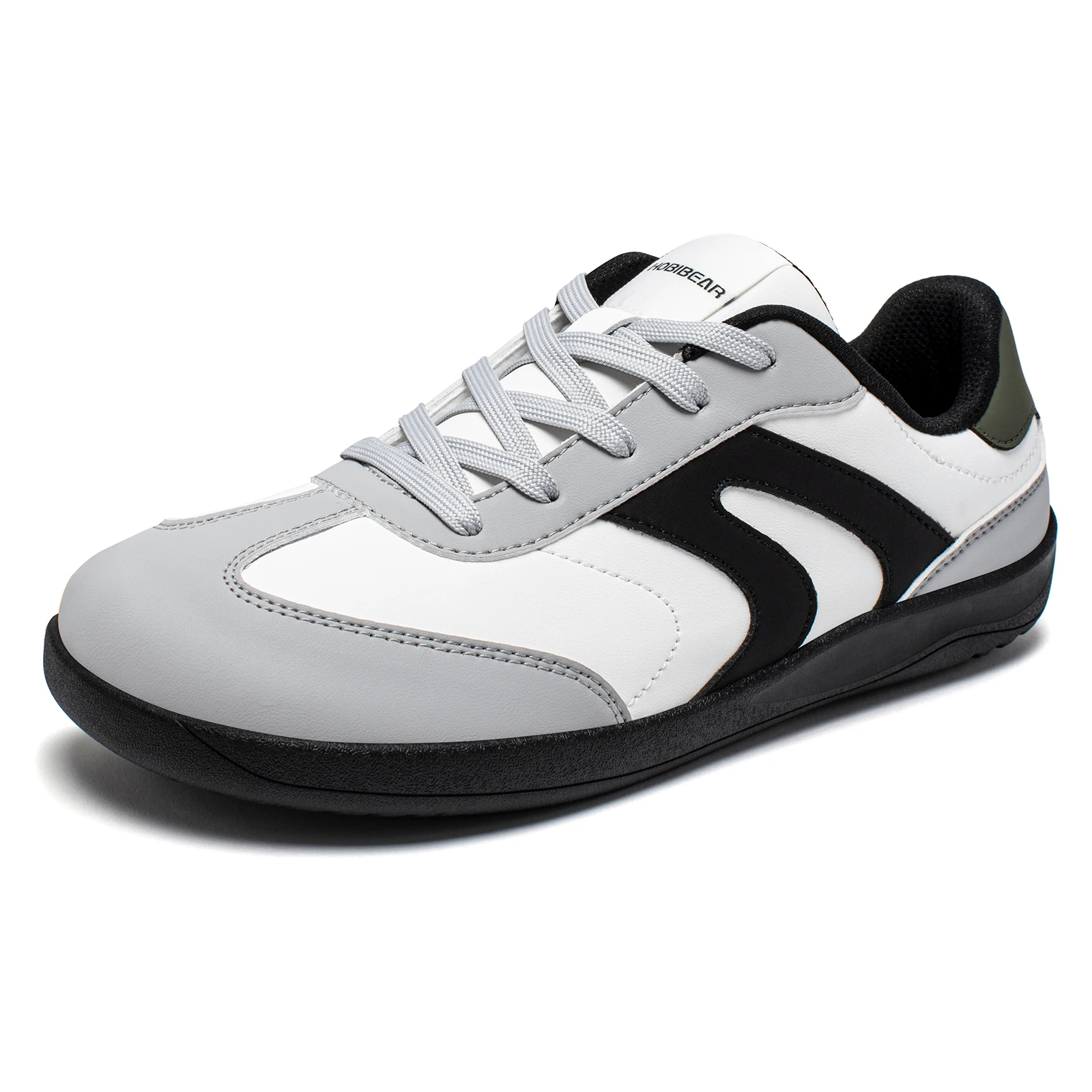 HOBIBEAR Wide Toe Shoes Unisex Artificial Leather Barefoot Sneakers Casual Retro Zero Drop Shoes for Women Men