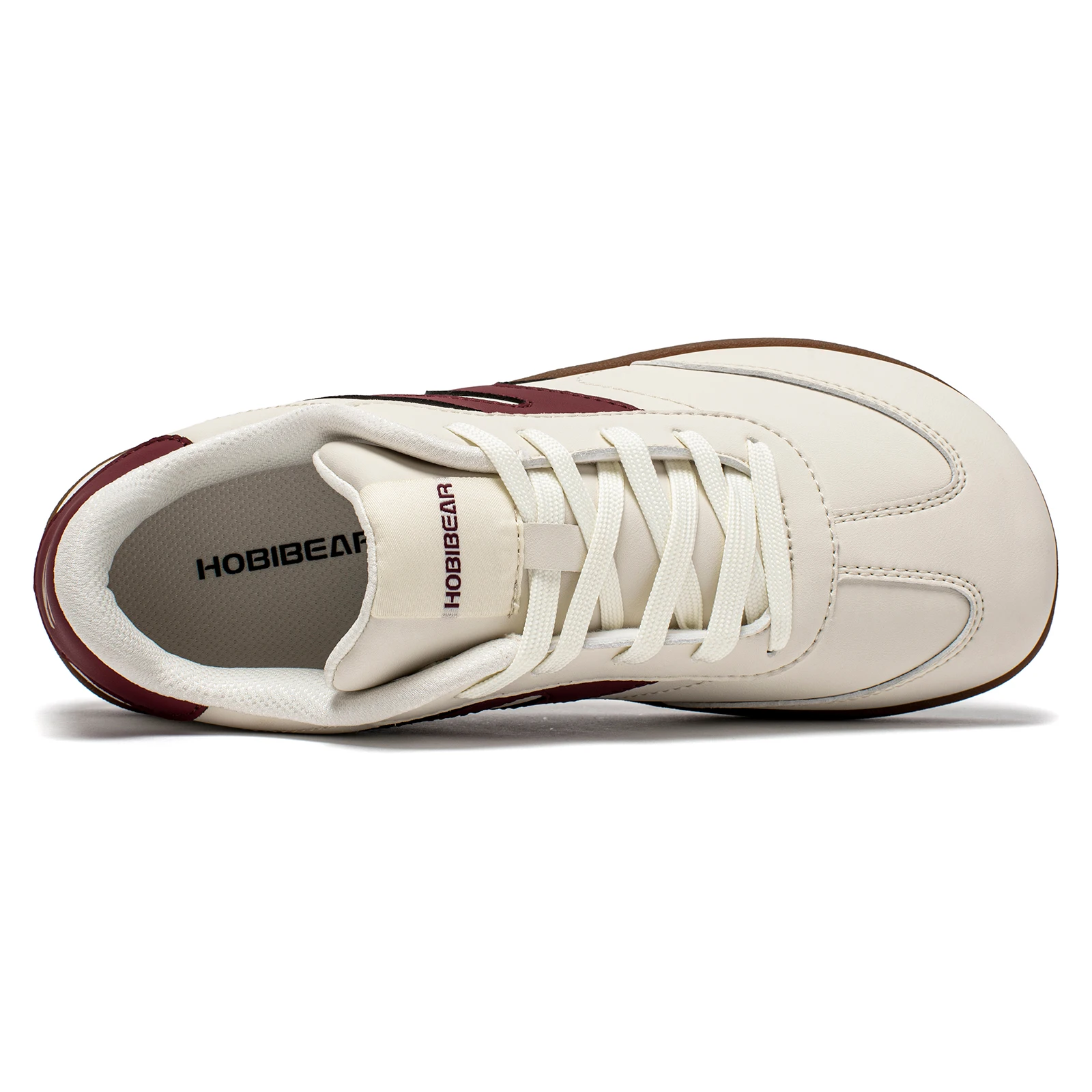 HOBIBEAR Wide Toe Shoes Unisex Artificial Leather Barefoot Sneakers Casual Retro Zero Drop Shoes for Women Men