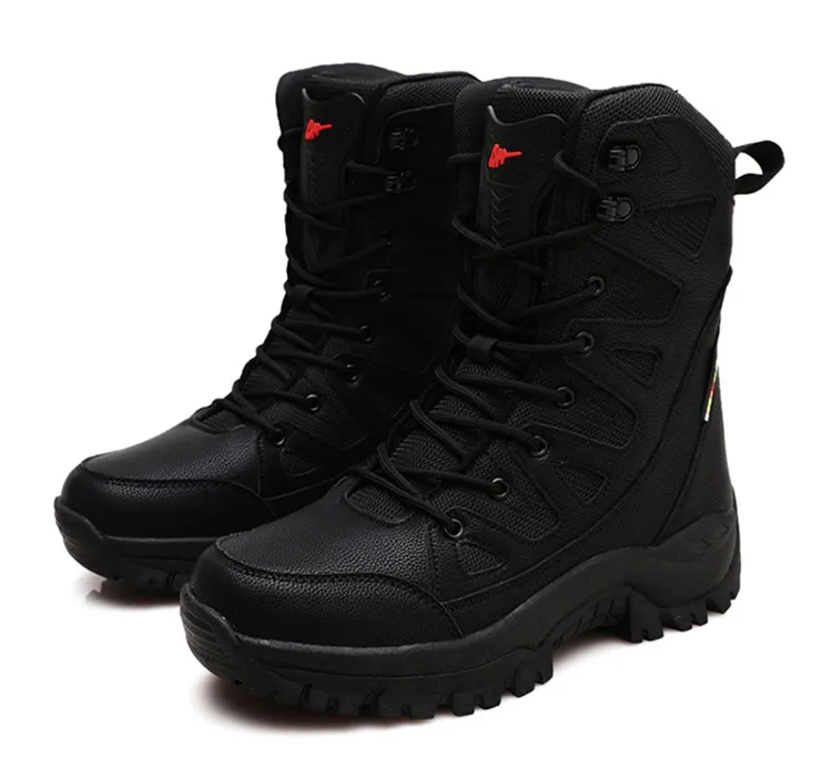 New Waterproof Men's Boots Outdoor Non-slip Men Hiking Boots High Top Winter Men's Motorcycle Boots Rubber Men Work Desert Boots
