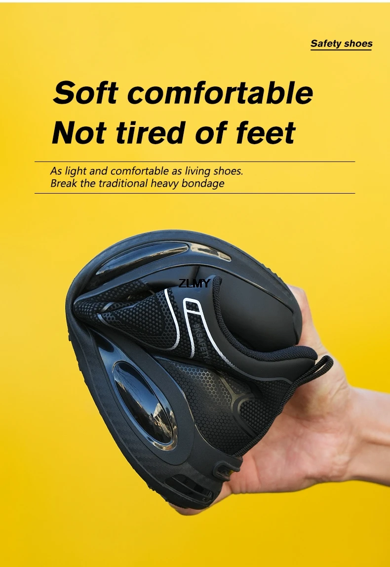 Waterproof Men Safety Shoes Steel Toe Sneakers Rotated Button Puncture Proof Work Safety Boots Man Air Cushion Working Footwear
