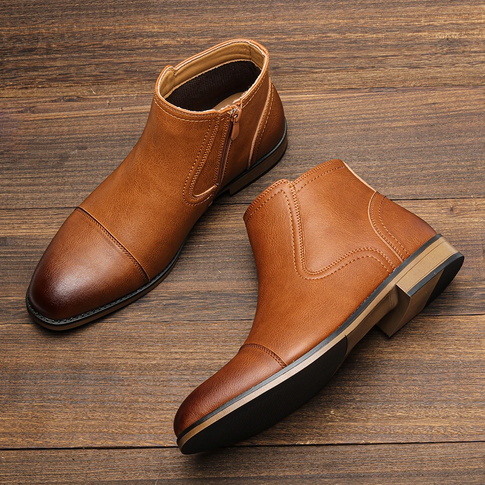 Boots For Men Fashion Brand Comfortable Ankle Leather Boots For Men #KD894