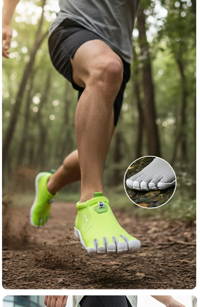 Durable Neoprene Five Toe Water Shoes, GallonShark Anti-Slip Barefoot Sneakers for Water Sports & Indoor Training