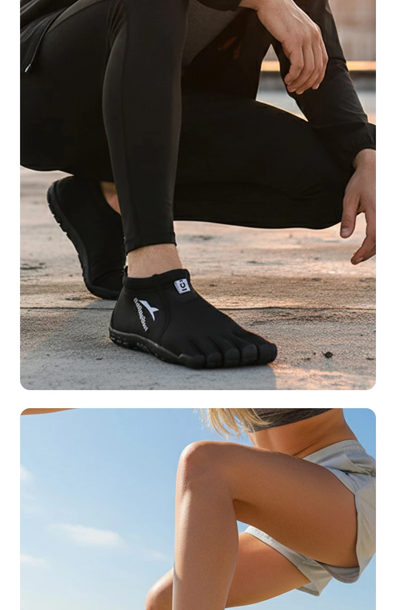 Durable Neoprene Five Toe Water Shoes, GallonShark Anti-Slip Barefoot Sneakers for Water Sports & Indoor Training