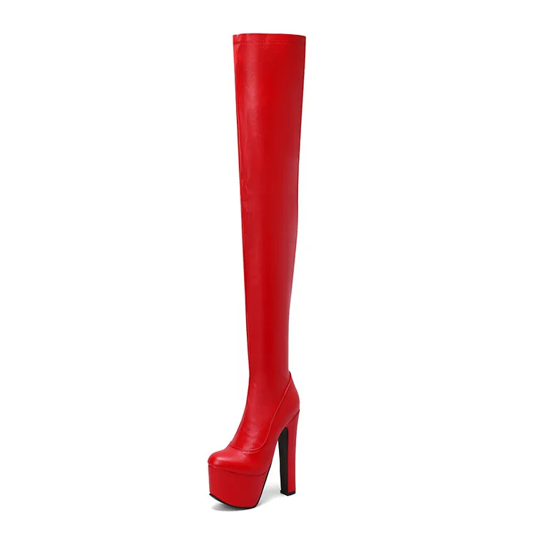 Autumn and Winter New Styles Fashion Nightclubs Sexy Style Runway Show Over the Knee Ultra-high Heel Women's Boots High 17cm