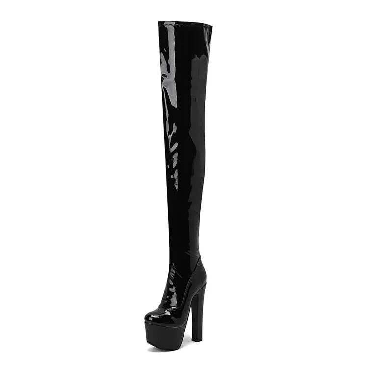 Autumn and Winter New Styles Fashion Nightclubs Sexy Style Runway Show Over the Knee Ultra-high Heel Women's Boots High 17cm